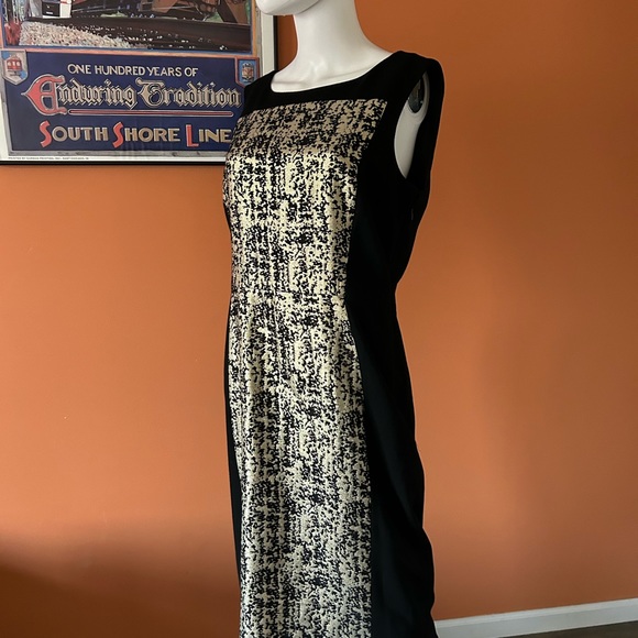 CLASSIQUES ENTIER black and gold sleeveless cocktail dress - Picture 5 of 9